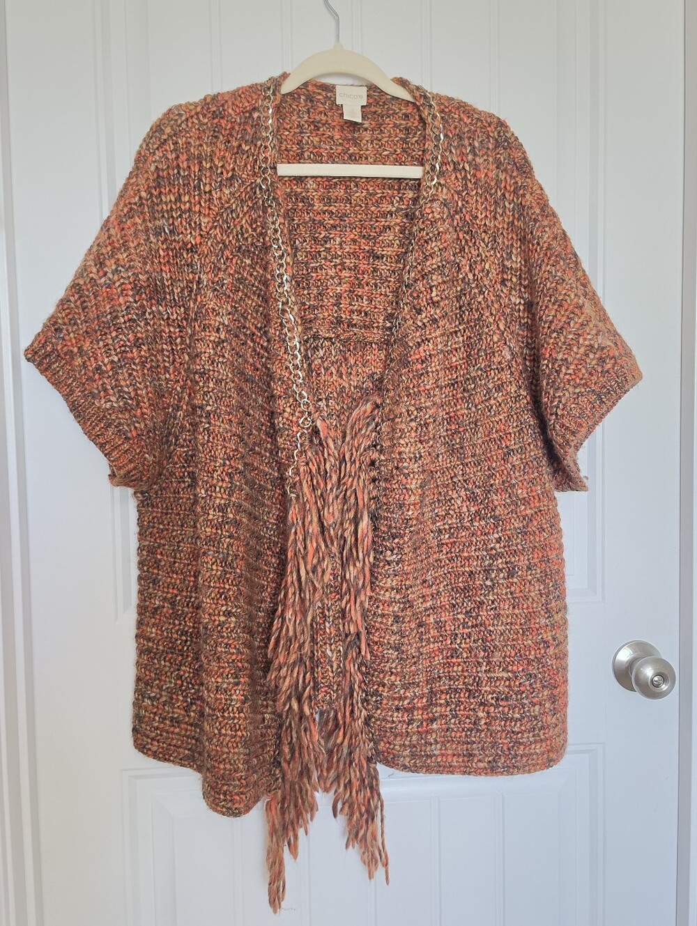 Chico's Hardware Fringe Katarina Cardigan Sweater Size 3